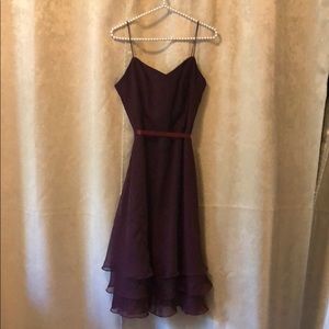 Burgundy Spaghetti Strap Dress WTOO